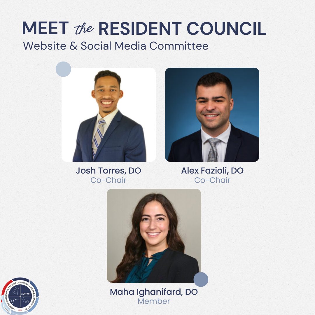Introducing the AOCPMR Resident Council! Here is the team behind it all 🤩 (3/3)