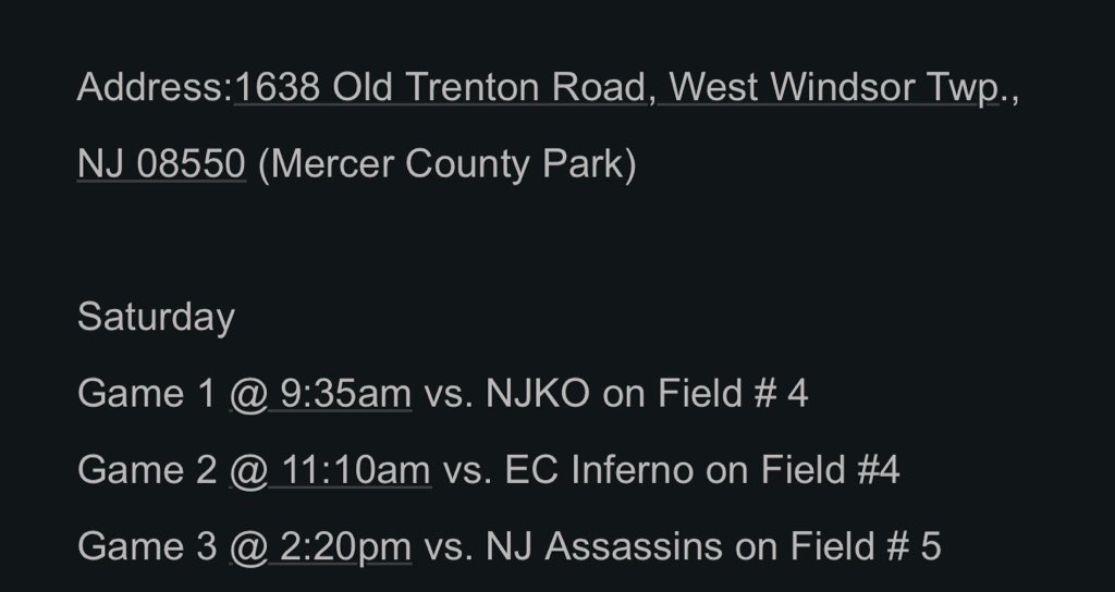 zoeturnerrrrr's tweet photo. Schedule for Saturday at this weekends tournament! Sunday is TBD https://t.co/x17Veqhi0z