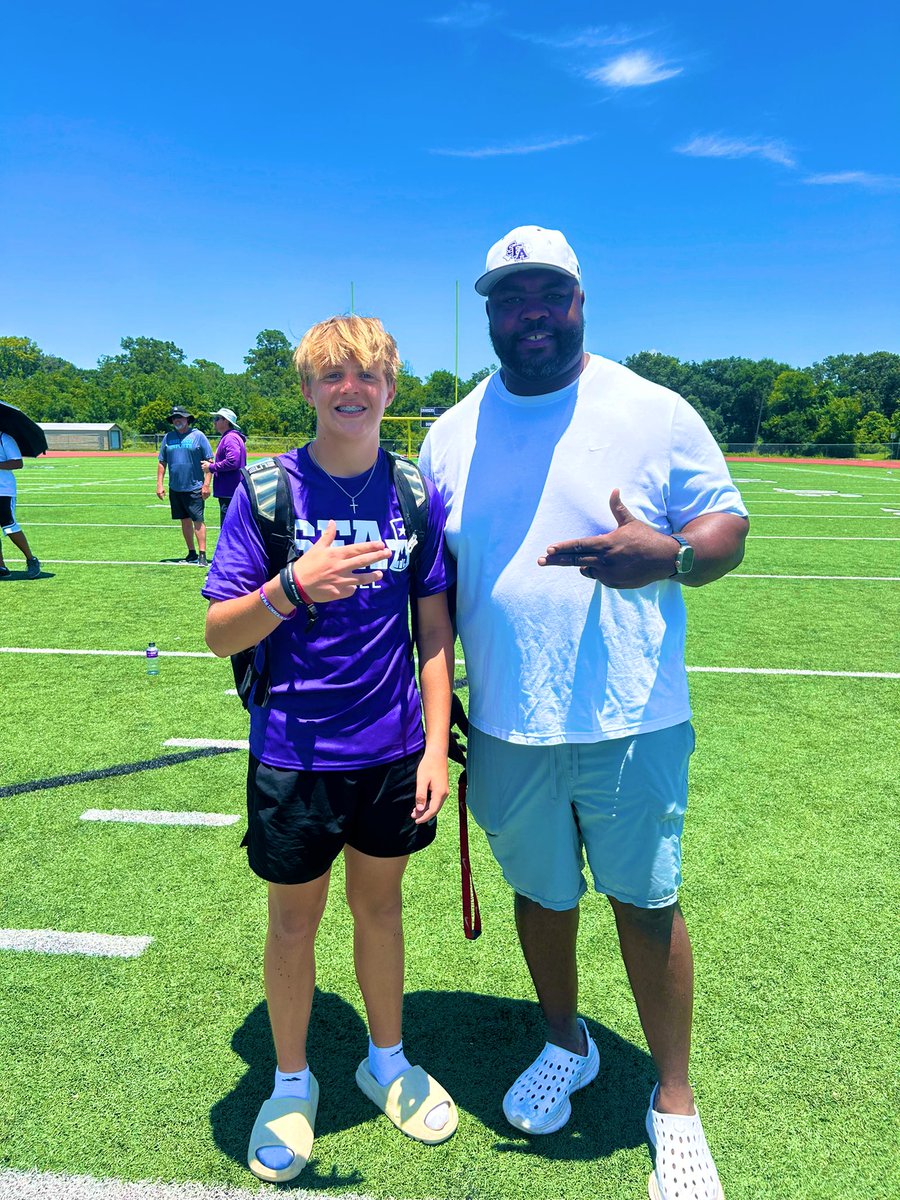Fisher Zurek⭐️ (@fisher_zurek) on Twitter photo Had a fun day at <a href="/SFA_Football/">Lumberjack Football</a> camp. Thank you <a href="/CoachMart1nez/">Coach Randy Martinez</a> & <a href="/Coach_MHoward/">Marcell Howard</a> for the coaching tips. Can’t wait to come back next year, and thank you again <a href="/CoachTyWarren/">Coach “Ty” Warren</a> for the invite!
<a href="/GRHS_Football/">GRHS Football</a> <a href="/CoachCaseyVogt/">Casey Vogt</a> @QuizRodg3r2 <a href="/Coach_Fudge/">Isaac Fudge</a> <a href="/CoachJustice20/">AJ Justice</a> <a href="/wgjones85/">Greg Jones</a> Had a fun day at <a href="/SFA_Football/">Lumberjack Football</a> camp. Thank you <a href="/CoachMart1nez/">Coach Randy Martinez</a> & <a href="/Coach_MHoward/">Marcell Howard</a> for the coaching tips. Can’t wait to come back next year, and thank you again <a href="/CoachTyWarren/">Coach “Ty” Warren</a> for the invite!
<a href="/GRHS_Football/">GRHS Football</a> <a href="/CoachCaseyVogt/">Casey Vogt</a> @QuizRodg3r2 <a href="/Coach_Fudge/">Isaac Fudge</a> <a href="/CoachJustice20/">AJ Justice</a> <a href="/wgjones85/">Greg Jones</a>