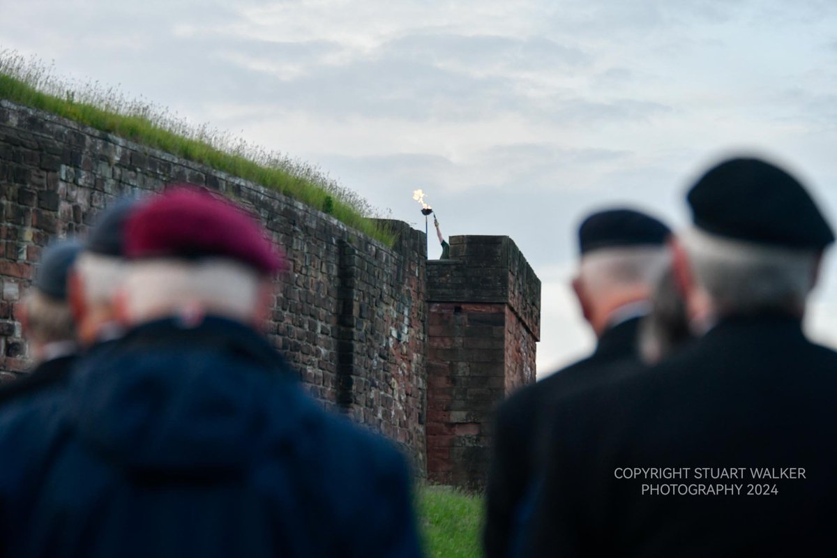 StuWalkerPhotos's tweet image. Marking the 80th anniversary of D Day. A ceremony at Carlisle Castle where a beacon was lit to remember all those who took part in the Normandy Landings during World War Two.