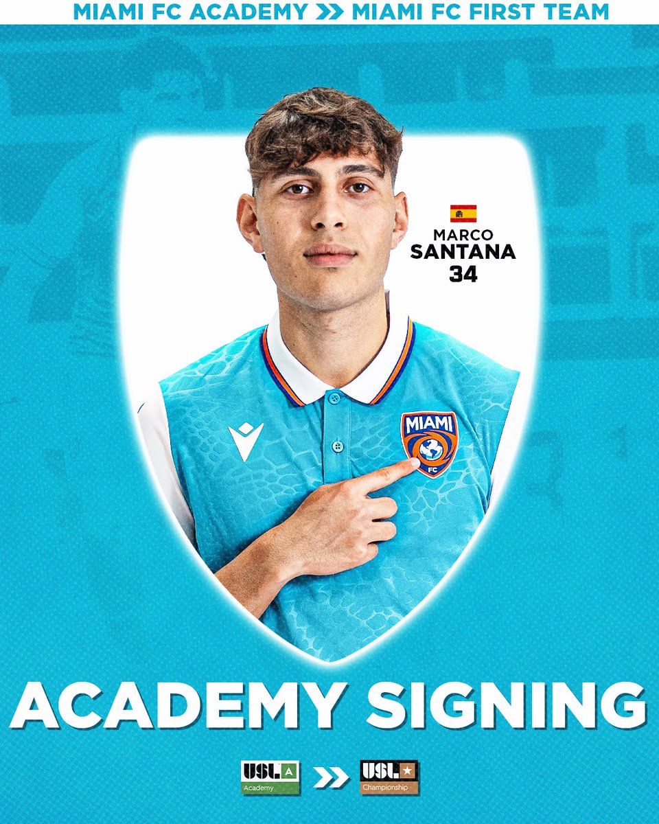 Congratulations to Marco Santana for being the fourth player this season to sign an academy contract and be eligible to play with the first team in the 2024 USL Championship season 👏

#path2pro #vamosmiami