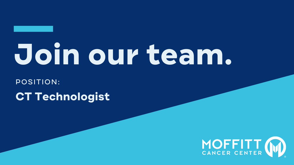 At Moffitt, being a CT technologist isn't just a job — it's a vital role in enhancing patient care and treatment outcomes. Come be part of our team and make a profound difference in the lives of those fighting cancer.

Apply now: bit.ly/4ahv4T5
#NowHiring #CTTech