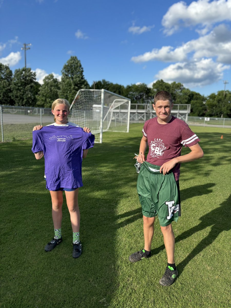 Look at this awesome swag Heidi Wiley and Jed Kochendorfer won in tonight’s spirit games! Won’t they look cool this summer in their <a href="/NashNightShade/">Nashville NightShade</a> and <a href="/indyalleycats/">Indy AlleyCats</a> gear?