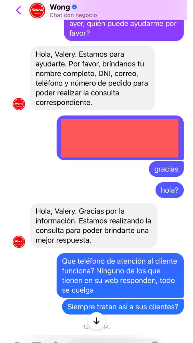 ValeryOphelan's tweet photo. @WongPeru @PwC_Peru @Gestionpe El peor supermercado  @WongPeru no atienden el pedido, se quedan con la plata y maltratan al cliente. Cualquiera, llamen a atención al cliente de @WongPeru  y vean como no funcionan los teléfonos: 016138888 y 016250000. No dan el producto y se quedan con el dinero. No responden https://t.co/gE1umeQw0P