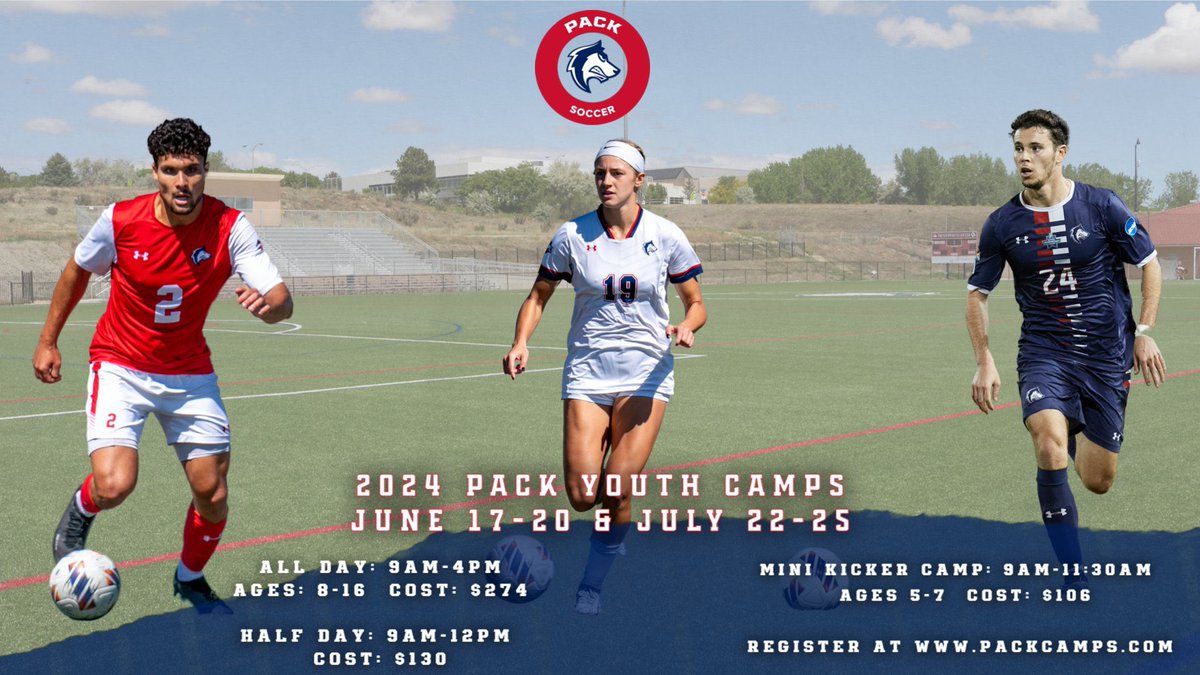 CSU Pueblo - Men‘s Soccer (@csupmsoccer) on Twitter photo ⚽️ Registration is still open for <a href="/csupmsoccer/">CSU Pueblo - Men‘s Soccer</a> and <a href="/Packwomensoccer/">CSU Pueblo Women’s Soccer</a> Summer Youth Camps
Two dates are available to pick from are June 17-20 and July 22-25
The camps are open to boys & girls from ages 5-16 yrs old
Register at packcamps.com ⚽️ Registration is still open for <a href="/csupmsoccer/">CSU Pueblo - Men‘s Soccer</a> and <a href="/Packwomensoccer/">CSU Pueblo Women’s Soccer</a> Summer Youth Camps
Two dates are available to pick from are June 17-20 and July 22-25
The camps are open to boys & girls from ages 5-16 yrs old
Register at packcamps.com