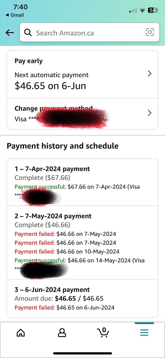 Manan__joshi__'s tweet photo. I've had my installment payment fail for the 3rd time, but the supervisor insists I was charged successfully. My orders still show as unsuccessful. Extremely frustrated with @amazon  #CustomerServiceFail https://t.co/r2t5DLCB0k