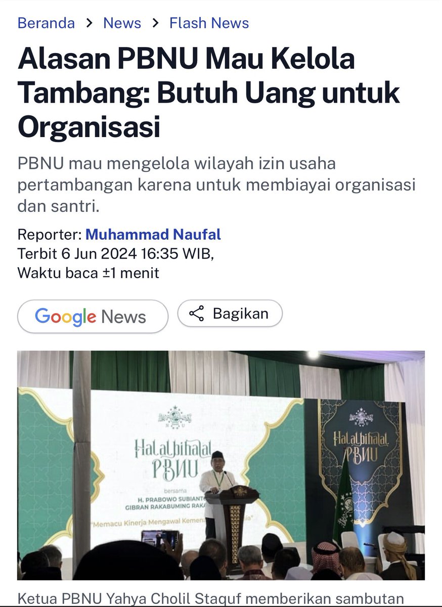 AditGustaf's tweet photo. KITA BUKAN ORANG @nahdlatululama SAJA MALU MEMBACANYA 

Akhirnya terbukti NU yg selama ini digadang2 sbg ormas terbesar mmg pepesan kosong
Teriak2 harga mati

Dan sdh diduga acap terjebak strategi kaum kufur mengadu domba terutama lewat media &amp; amplop

I.

https://t.co/sUYhZD8Ysd https://t.co/isui8nI3MD