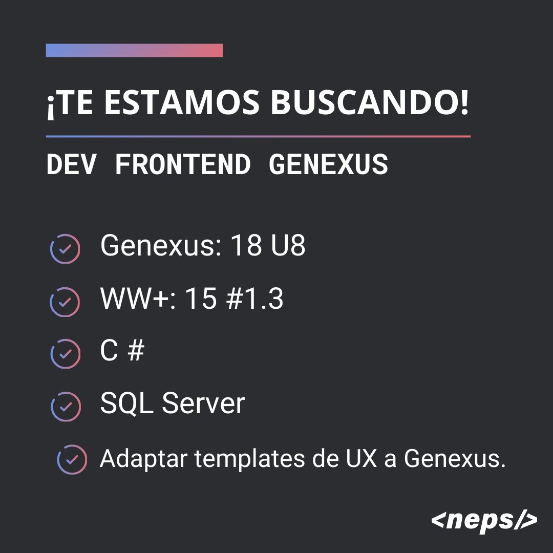 alejantorsa's tweet photo. AIUDAAA! #Hiring #Genexus #Frontend #Developer #USD #Freelance #FullRemoto #Hablameeeee https://t.co/poixjqzmuK
