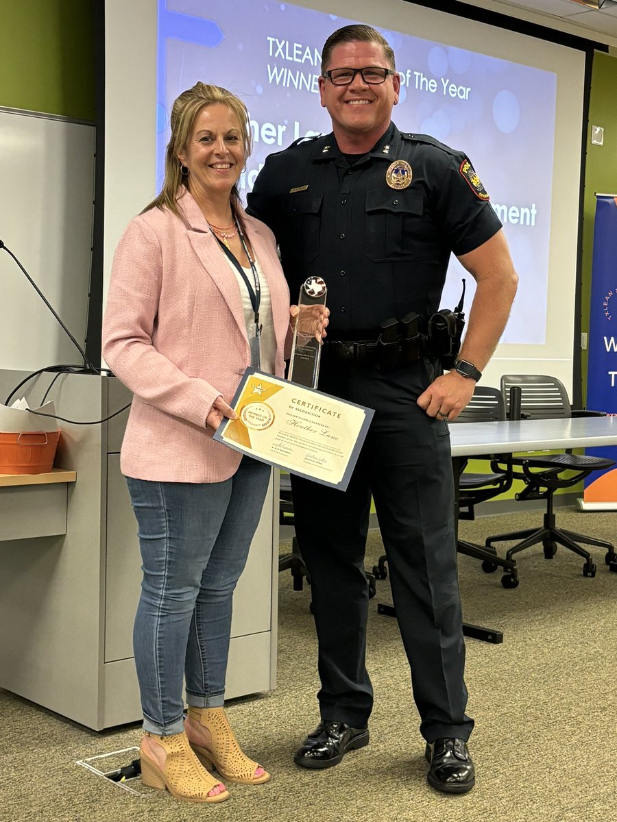 Congratulations to <a href="/GrandPrairiePD/">Grand Prairie Police</a>’s own Heather Lane for being named <a href="/TXLEAN1/">Texas Law Enforcement Analyst Network (TXLEAN)</a> Member of the Year!  Heather is the best in the business in the Crime Analyst field and we could t be more proud of her!  #GPPDProud