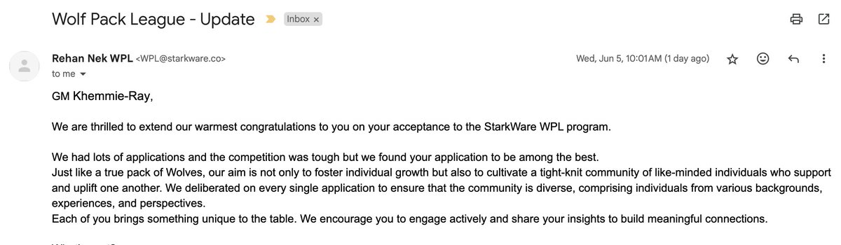 Haramide's tweet photo. This week has been incredible! I successfully graduated @Starknet Basecamp and I'm thrilled to join the Wolfpack League and BUIDL Camp Cohort 1. Ready for this new journey of growth and exploration! 🚀✨ #Starknet #WolfpackLeague #BUIDLCamp #Milestone https://t.co/s5IDvmmZ4F