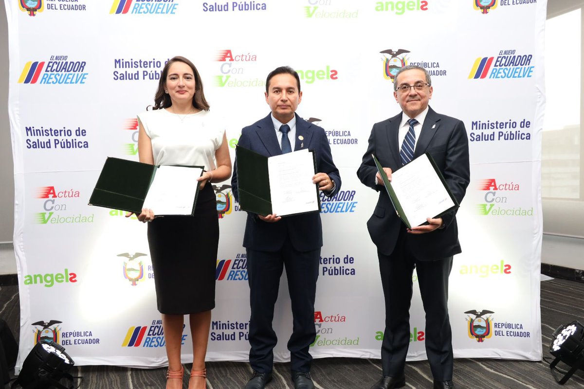 Salud_Ec's tweet photo. #ElNuevoEcuadorResuelve | @Salud_Ec realizó la firma de Convenio Específico de Cooperación Interinstitucional entre el Ministerio de Salud Pública y la Iniciativa Angels para el Fortalecimiento del Sistema Nacional de Salud en la Atención del Accidente Cerebro Vascular (#ACV)”. https://t.co/osEqTnvx0w