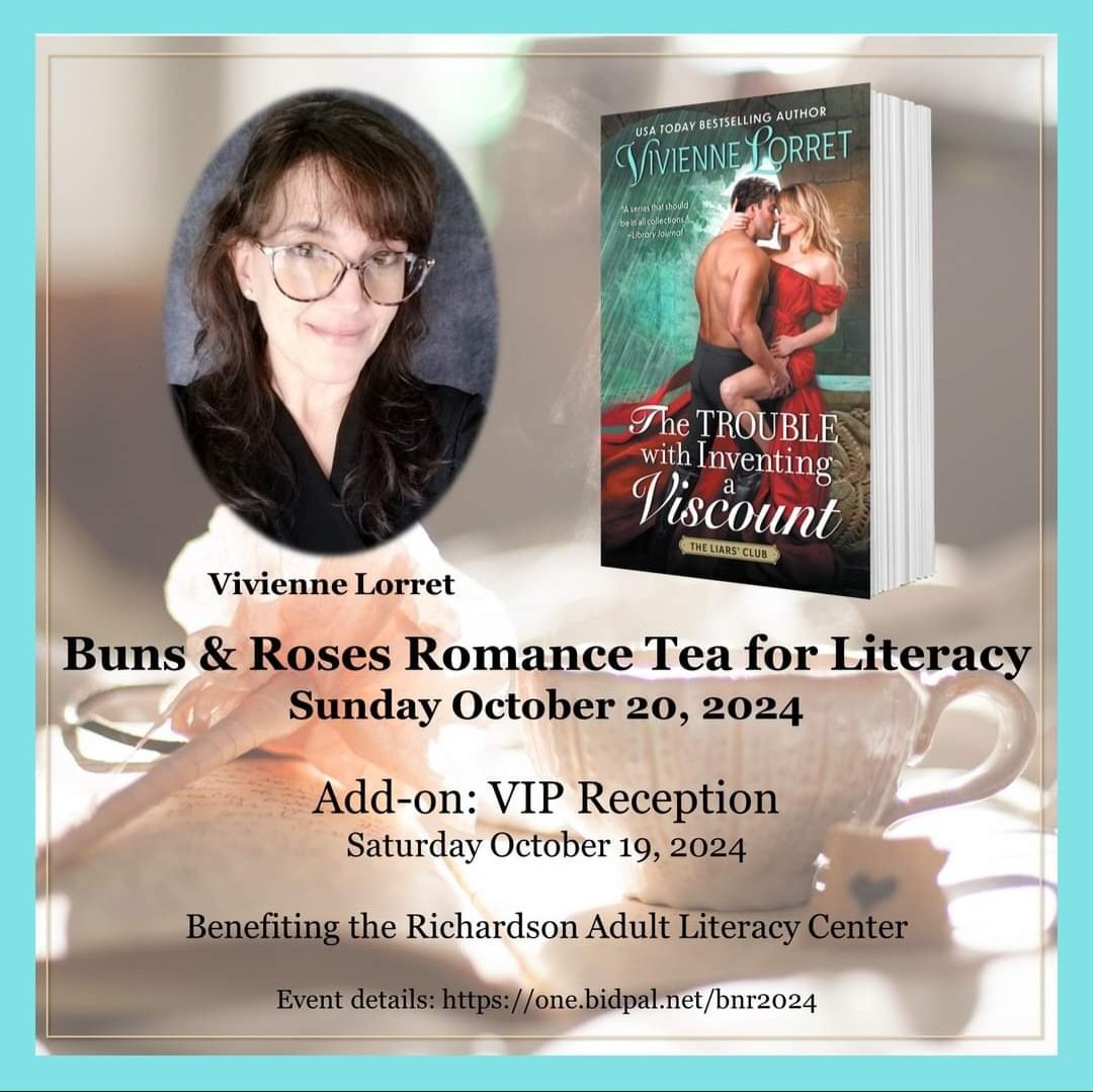 Great news! I’ll be hosting a table at the Buns &amp; Roses Romance Tea for Literacy Sunday October 20. Join 30+ of your favorite romance writers for a tea, silent auction, raffle, booksigning &amp;  more. 
Tickets on sale now. one.bidpal.net/bnr2024 
#bunsandrosestea