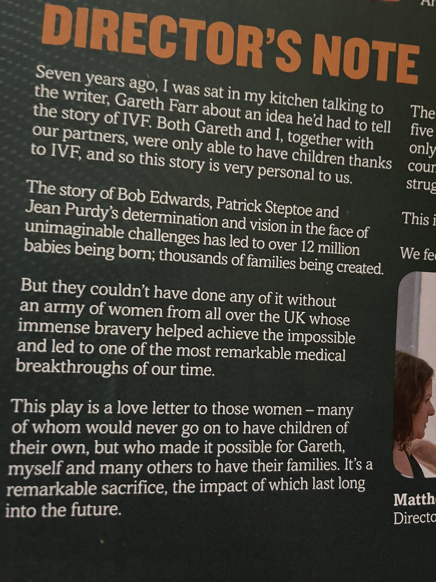 midwifeMaryLyn's tweet photo. The brilliant #ChildofScience 🎭@BristolOldVic Incredible #ivf story
Remarkable clinicians scientists science & women chasing a dream
Always always inspired by the work of @BristFertility #creatingfamilies https://t.co/wSTaMgmWxX