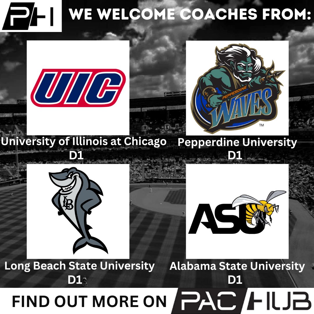 PacHub_'s tweet photo. 👇COACHES in the PAC-Hub transfer portal👇
⚾️ Coaches from @UICFlames, @PeppBaseball, @LBDirtbags, and @BamaStateBB Are Recruiting!
🫵 Don’t miss out! - Sign up today ⬇️
https://t.co/GkoWK73Xl3
#CollegeCoaches #Recruiting #NIL #PACHub @d1baseball @EliteRecruits_ @BUncommitted @PBR_Uncommitted