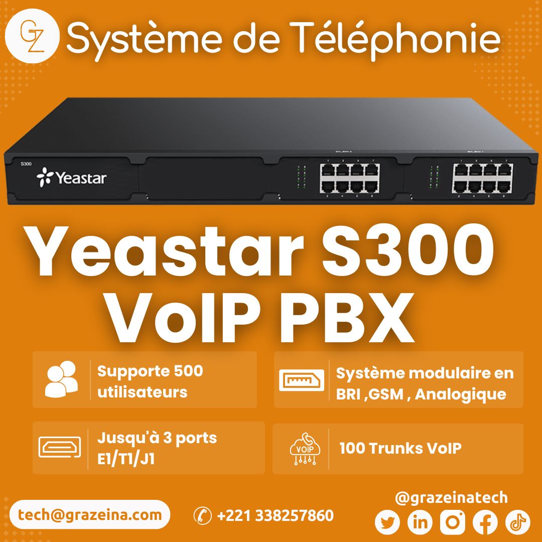 GrazeinaT's tweet photo. Pour toute demande de devis concernant le système VoIP PBX Yeastar S300, veuillez nous contacter :
π +221 33 825 78 60 ou +221 77 116 84 51
π§ tech@grazeina.com
π https://t.co/ldWAncAH3j
#YeastarS300 #VoIPPBX #Telephonie #TechDakar #SolutionsDeCommunication #Dakar #Senegal https://t.co/ZKMQ7zn1B6