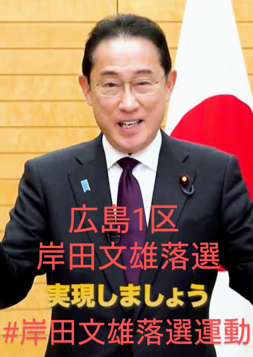 AfYc3iJbp0e1akh's tweet photo. 広島1区の皆様
日本を救えるのはあなた達しかいないのです。
どうか日本を救ってください。
#岸田文雄落選運動
#自民党全員落選運動
#岸田やめろ
#滅べ自民党 https://t.co/ODmANNn1XO