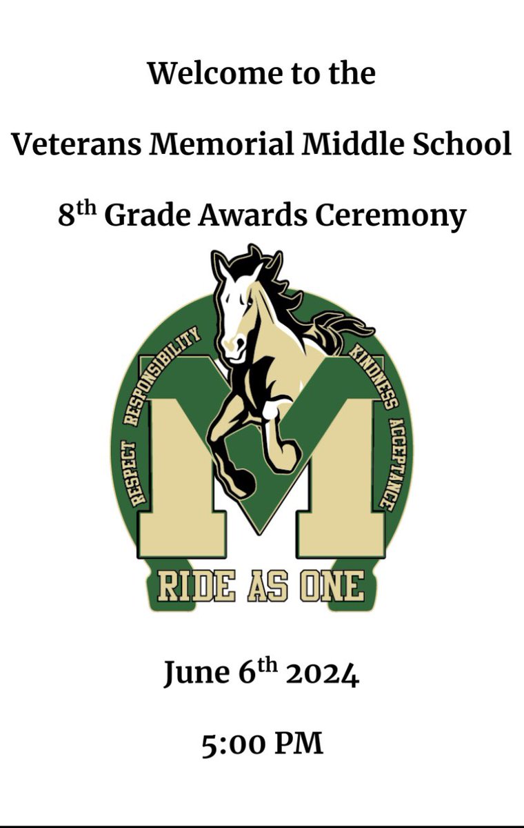 Veterans Memorial Middle School (@vmmsmustangs) on Twitter photo Another successful night at VMMS. Celebrating our amazing 8th grade class at 8th grade awards night! Proud of each and every recipient! Great night for all. Next up: 8th grade celebration! #RIDEASONE🐎 <a href="/MsTri_teach_run/">Dana Triantafillos</a> <a href="/MsMac_BTPS/">Susan McNamara</a> <a href="/BrickSupt/">Thomas G. Farrell, Ed.D., M.B.A.</a> Another successful night at VMMS. Celebrating our amazing 8th grade class at 8th grade awards night! Proud of each and every recipient! Great night for all. Next up: 8th grade celebration! #RIDEASONE🐎 <a href="/MsTri_teach_run/">Dana Triantafillos</a> <a href="/MsMac_BTPS/">Susan McNamara</a> <a href="/BrickSupt/">Thomas G. Farrell, Ed.D., M.B.A.</a>