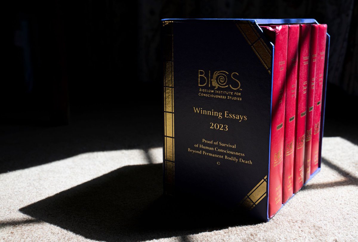 In 2023, BICS published the winning essays on the best evidence for the #afterlife in a deluxe 5-volume set. Now, you too can own a set for free. No DMs. Email info@bigelowinstitute.org with name + address (US only) + you must tell us why you are interested - before June 30, 2024