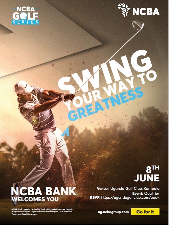 UgandaGolf's tweet photo. Don’t not miss the @NCBAUganda golf series tournament this weekend at Uganda Golf Club. Lots of great prizes to be won. @henruga @KKariisa @samuelsejjaaka @Hbamulinde @mnamanya @dnambale @Charles_Love_I @Thomas_Tayebwa @dmuhumuza come and have fun. 🍾⛳️🏆 https://t.co/3YIcs02r2N