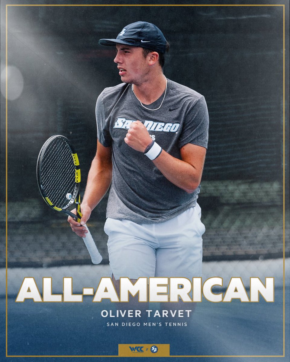 USDmtennis's tweet photo. One of the best in the nation 🌟

Oliver Tarvet becomes our 14th @ITA_Tennis All-American in program history!

📰: https://t.co/ScqQ04GfnR

#GoToreros https://t.co/vXizNHITC1
