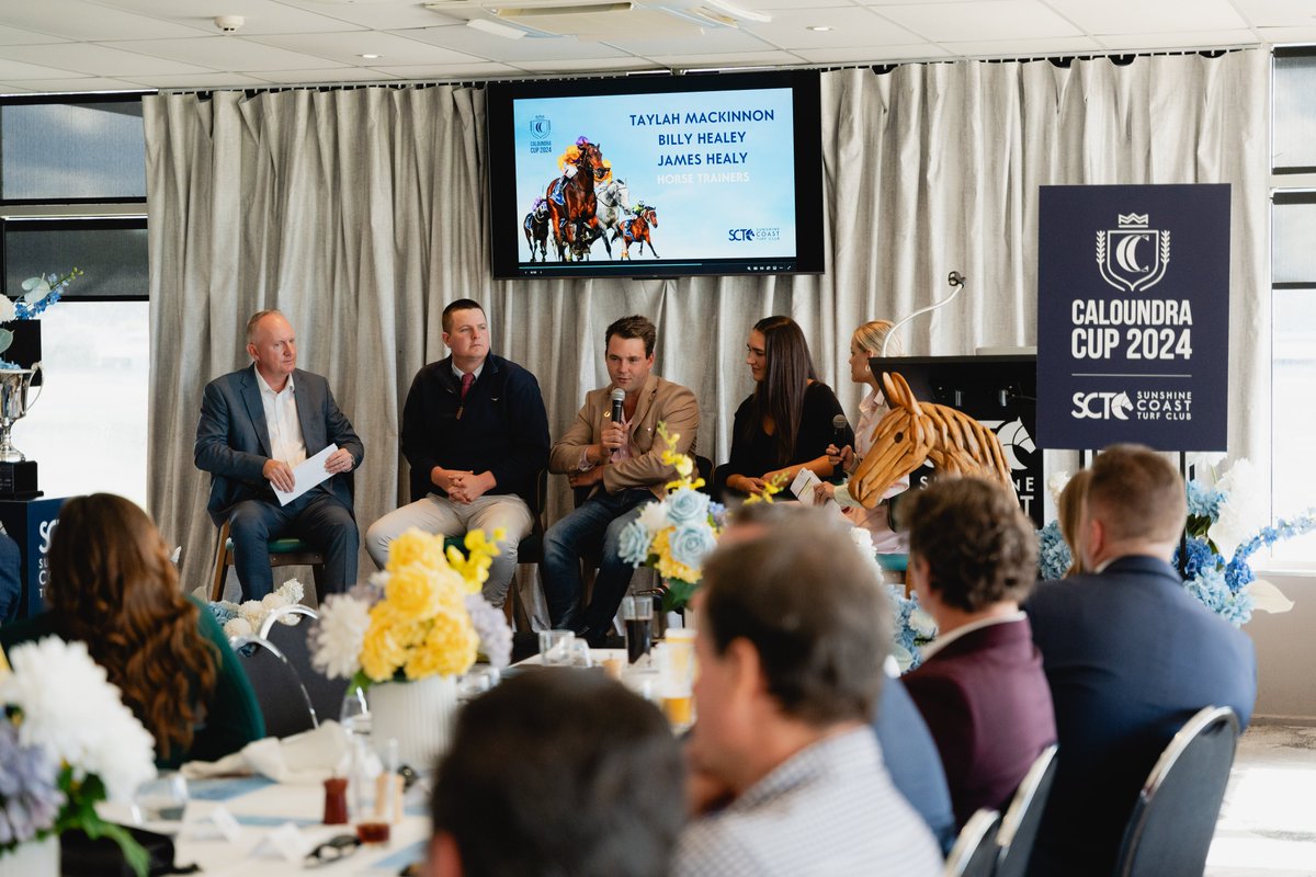SCTurfClub's tweet photo. Yesterday, we celebrated the countdown to Caloundra Cup Day with Sky Racing hosts Paul Joice and Kiaarn Dickens, Melbourne Cup-winning jockey Michael Rodd, esteemed trainer Anthony Freedman, and our panel of Young trainers at the 2024 Media Launch Eventππ
#CaloundraCupDay #sctc https://t.co/jTr0wJZEBK