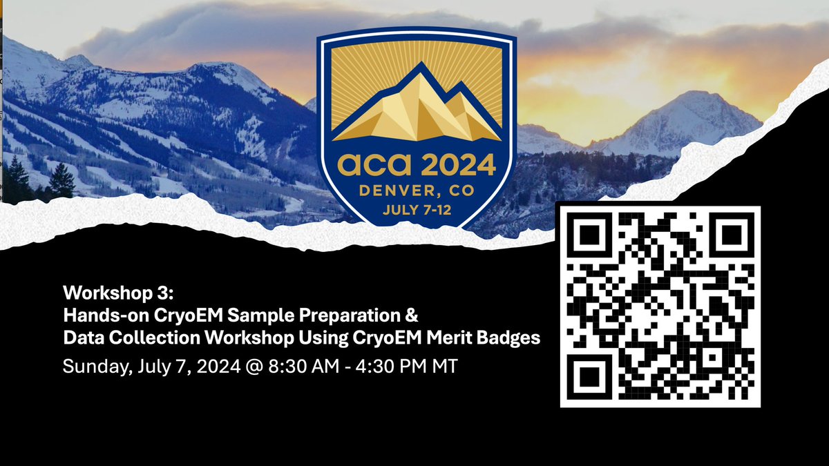 edward_eng's tweet photo. Begin your journey in the structural sciences with cryoEM.

There is still time to sign up for the @ACAxtal #ACAmtg2024 #ACA2024 WK3 led by the NIH sponsored cryoEM service centers. Incorporate #cryoEM in your research today.

See you in Denver next month.
https://t.co/15uzamEkG2 https://t.co/lkVi2sqZlg