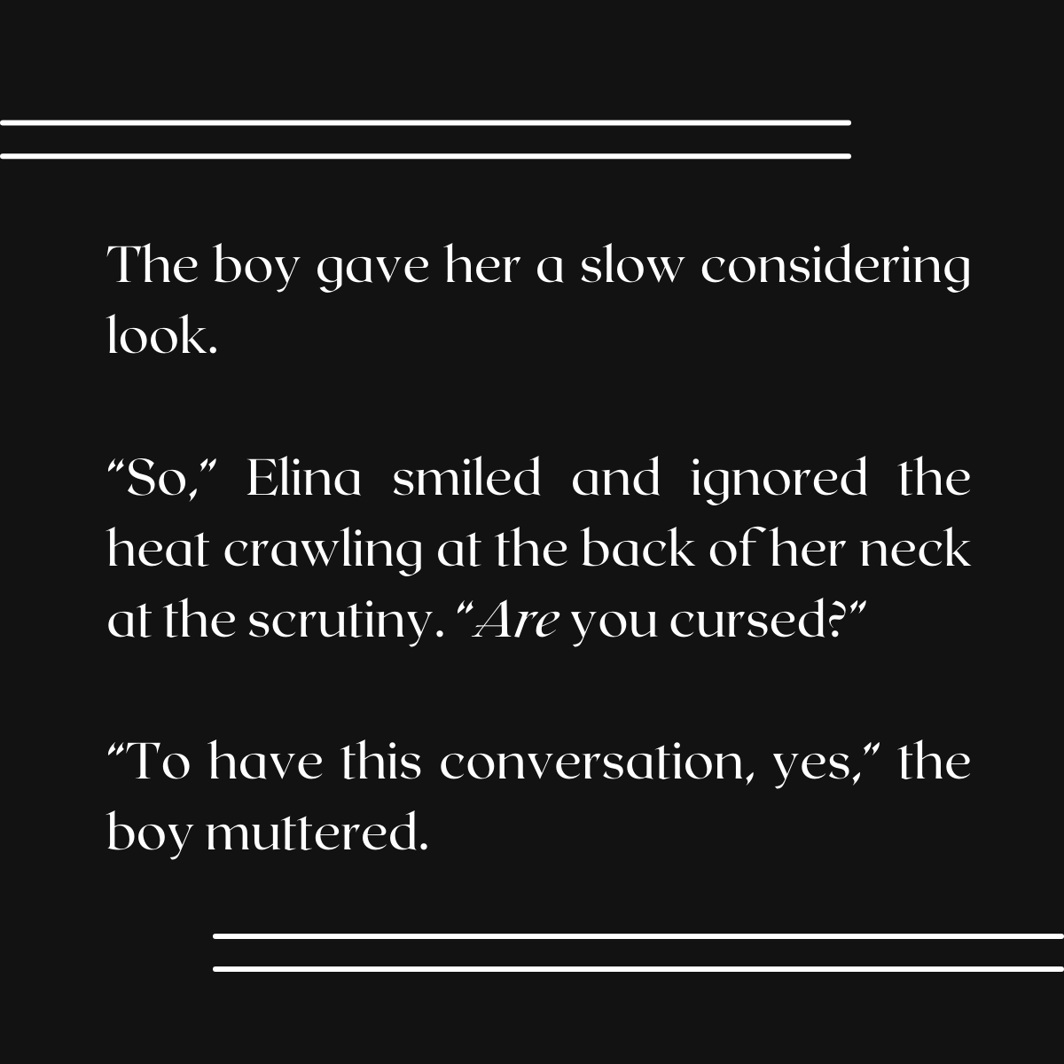 #RevPitClassof24 Day 4
Share a snippet. 

Not a meet-cute, not a meet-ugly, but a secret third thing.
#revpit