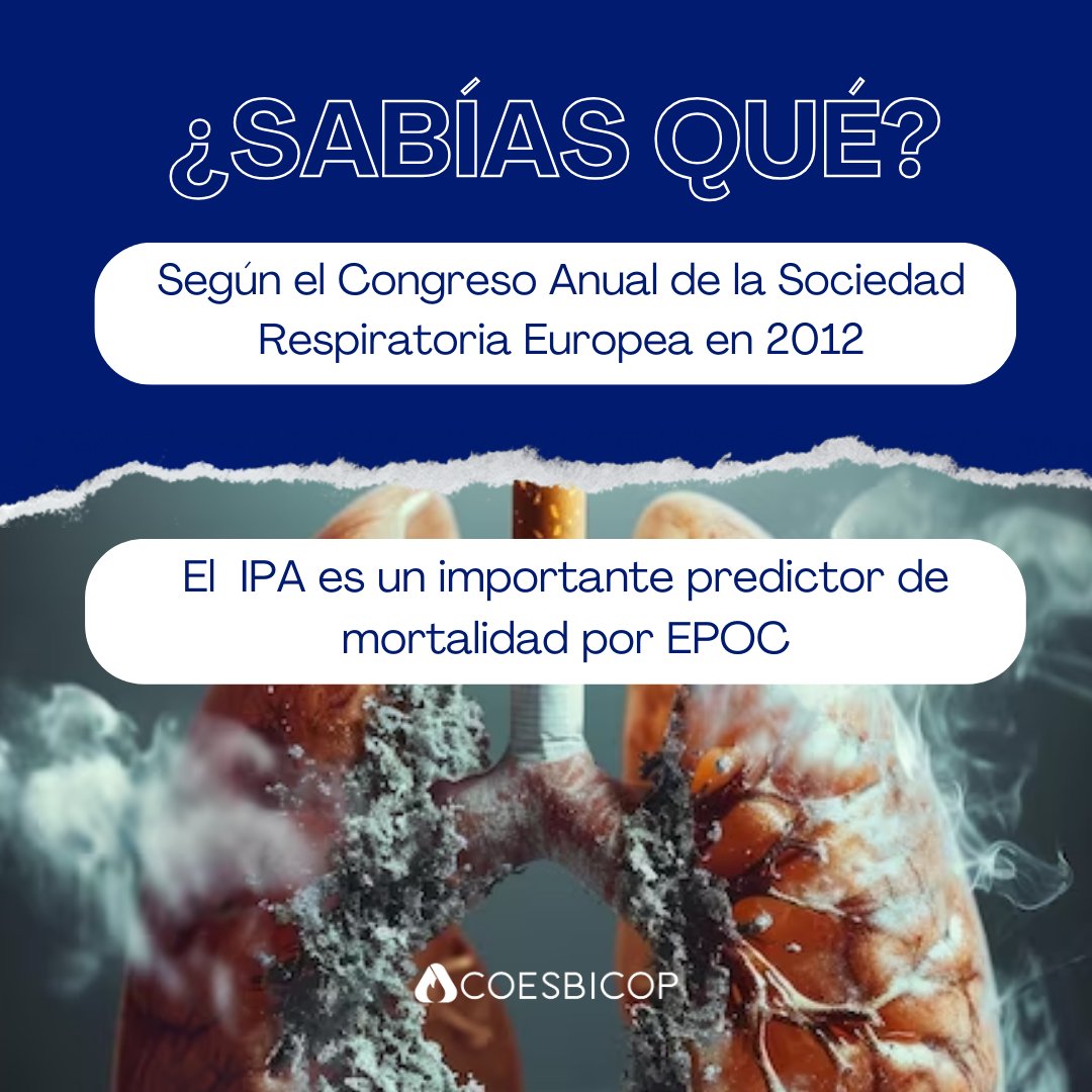 coesbicop's tweet photo. ¿Sabes qué es el IPA y para qué se utiliza?
El Indice Paquetes-Años (IPA) es un fórmula utilizada en medicina para medir el riesgo que de presentar una enfermedad pulmonar.
“Libérate del humo y abraza el aire puro”
#IPA #IndicePaquetesAños 
#Tabaquismo #SaludPulmonar #COESBICOP https://t.co/fQrTQYRV2y