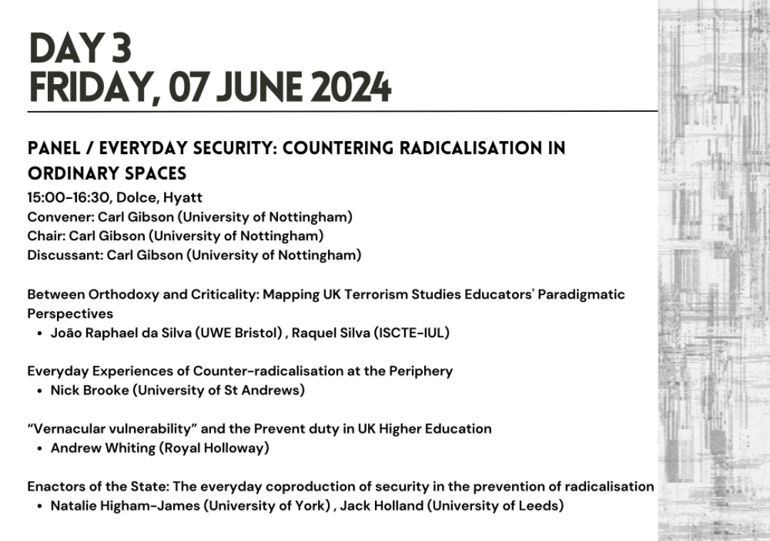 Critical_Terrorism_Studies_WG (@cst_wg) on Twitter photo <a href="/KCLSophie/">Sophie Haspeslagh</a> <a href="/GaudinoUgo/">Ugo Gaudino</a> <a href="/AnnaMeierPS/">Anna Meier</a> <a href="/JaredAhmad1/">Dr Jared Ahmad</a> <a href="/RabeaMKhan/">Dr Rabea M. Khan</a> <a href="/nawalabu_72/">Dr Amal Abu-Bakare (archive)</a> <a href="/hannahlwright/">Hannah Wright</a> <a href="/DrLauraEsq/">Laura Sjoberg</a> <a href="/ChukwumaKodili/">Kodili Chukwuma</a> Last but not least and to round off this year's #BISA2024 we have a panel on everyday security with <a href="/carl_al_ajnabee/">Dr Carl Gibson</a> Joao Raphael da Silva, Nick Brooke @AndyWhiting25 Natalie Higham-James and @DrJackHolland 🔥 <a href="/KCLSophie/">Sophie Haspeslagh</a> <a href="/GaudinoUgo/">Ugo Gaudino</a> <a href="/AnnaMeierPS/">Anna Meier</a> <a href="/JaredAhmad1/">Dr Jared Ahmad</a> <a href="/RabeaMKhan/">Dr Rabea M. Khan</a> <a href="/nawalabu_72/">Dr Amal Abu-Bakare (archive)</a> <a href="/hannahlwright/">Hannah Wright</a> <a href="/DrLauraEsq/">Laura Sjoberg</a> <a href="/ChukwumaKodili/">Kodili Chukwuma</a> Last but not least and to round off this year's #BISA2024 we have a panel on everyday security with <a href="/carl_al_ajnabee/">Dr Carl Gibson</a> Joao Raphael da Silva, Nick Brooke @AndyWhiting25 Natalie Higham-James and @DrJackHolland 🔥