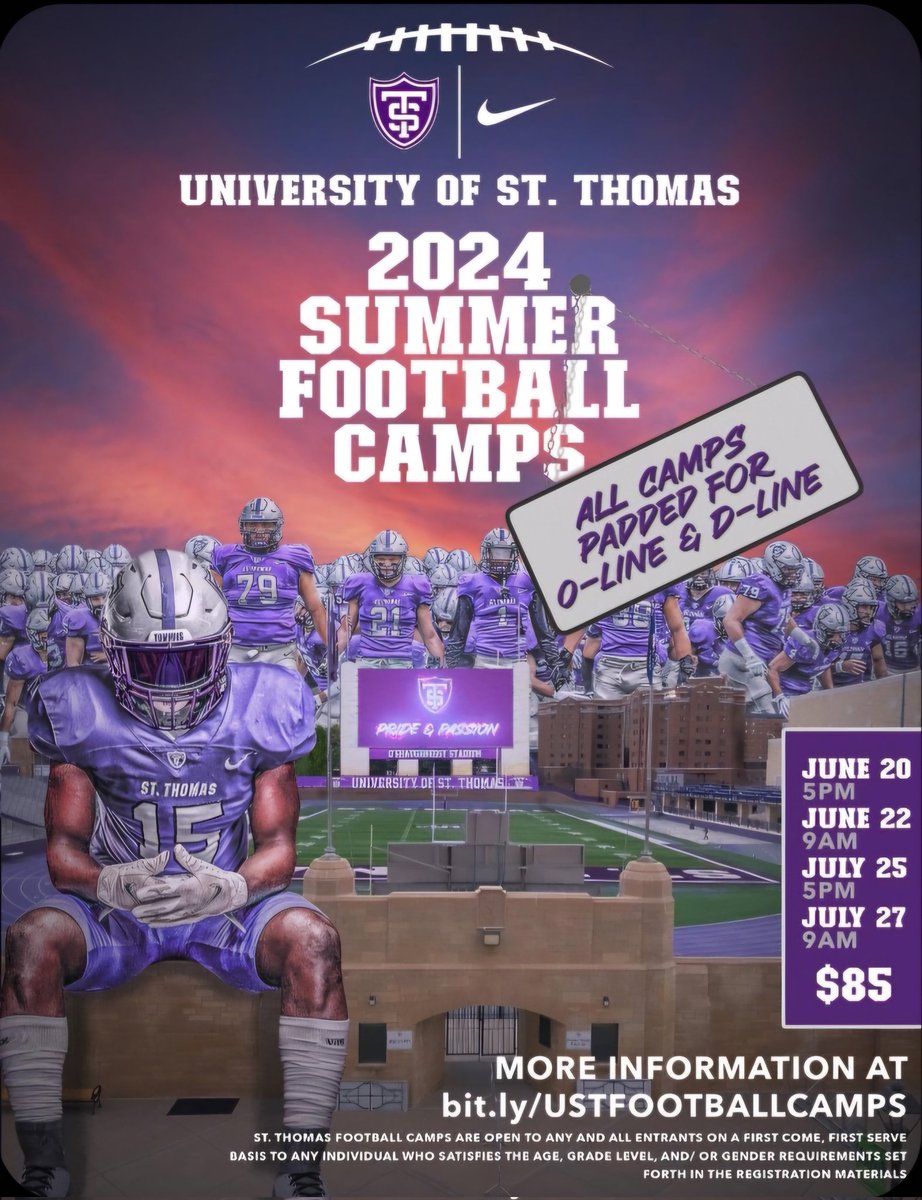 P_Beck1224's tweet photo. Blessed to be invited to St. Thomas's Football camps by @Coach_Caruso . Can't wait to see you there! https://t.co/TpUNOzniEx