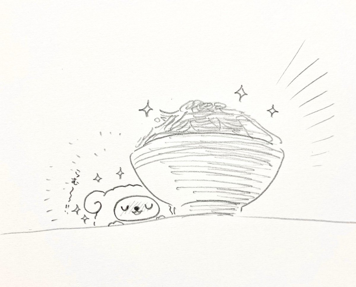 後輩ちゃんリクエスト「デカ盛りラーメンを汁まで飲み干すラムちゃん(羊型湯たんぽ)」です。 