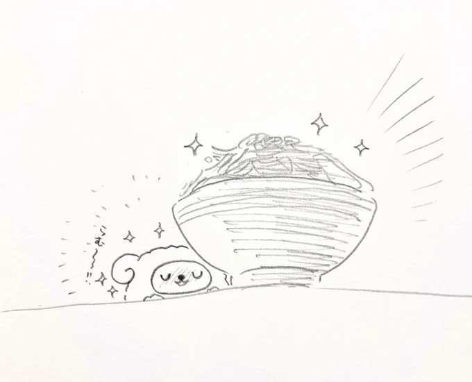 後輩ちゃんリクエスト「デカ盛りラーメンを汁まで飲み干すラムちゃん(羊型湯たんぽ)」です。 