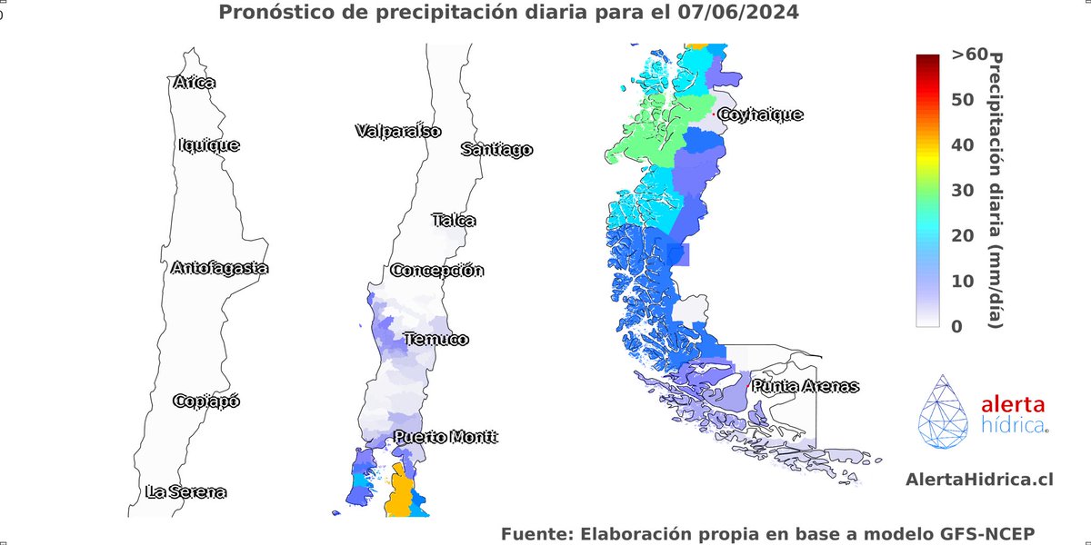 AlertaHidrica's tweet photo. #Pronóstico de precipitación 🌧️ para el 07 de junio👇

📊 Revisa la actualización del pronóstico cerca de tu localidad en 👉 https://t.co/Q2GzxrsZMB… https://t.co/MtjUL7gJjE