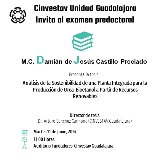 GdlAcademia's tweet image. La Unidad #Guadalajara de #Cinvestav invita al 📚examen predoctoral del M.C. 𝐃𝐚𝐦𝐢𝐚́𝐧 𝐝𝐞 𝐉𝐞𝐬𝐮́𝐬 Castillo Preciado del área de #ControlAutomático.

🗓️Martes 11 de junio, 2024
⏲️ 11:00 Horas
📍Auditorio Fundadores.

#SerMejorConLosMejores