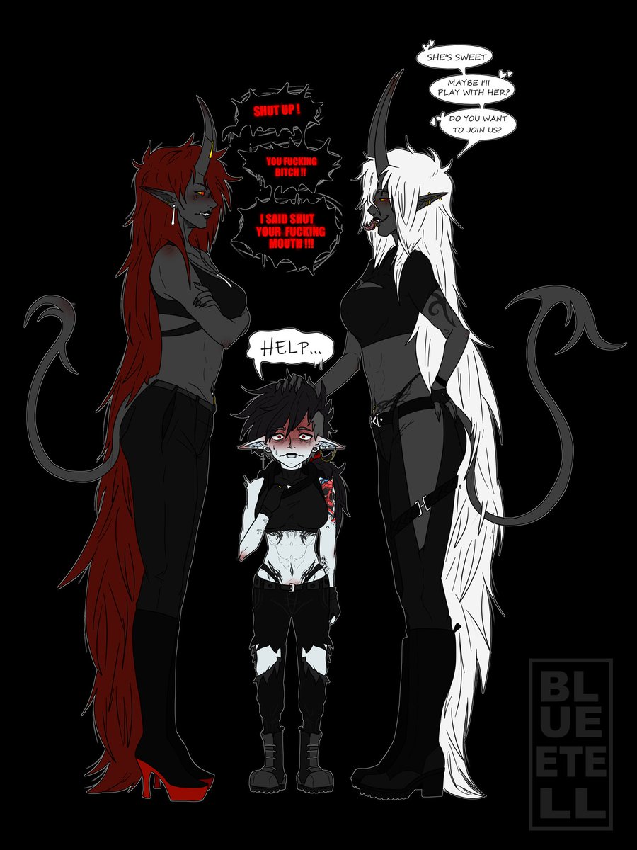 BlueEtell's tweet photo. Etell vs Sister and Little Blue #etell #sisteretell #blue #limbo #demon #vampire #wife #lesbian #bluetell https://t.co/csfIYdDnGQ