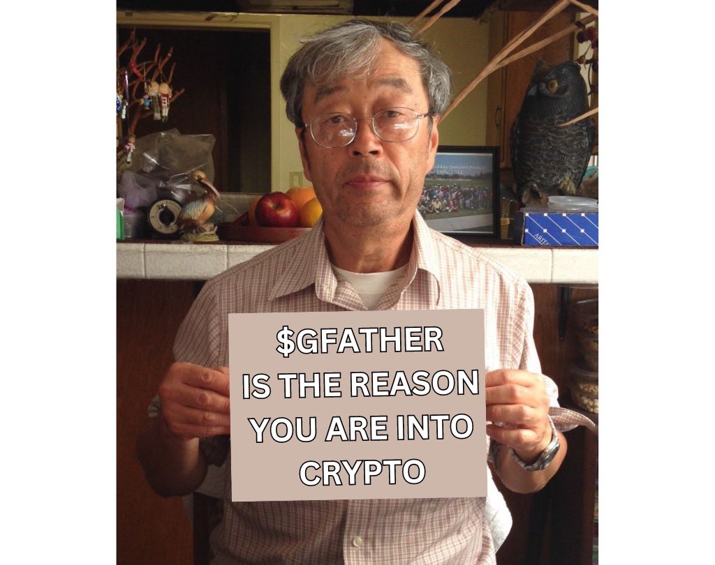 Pay respect to Satoshi the Grandfather #GFATHER 

Ca Df2n8HfYHEBToKats3EWuNjo8EkDB3MKtcvpvJtupump

#solana #memecoins #solanamemecoins