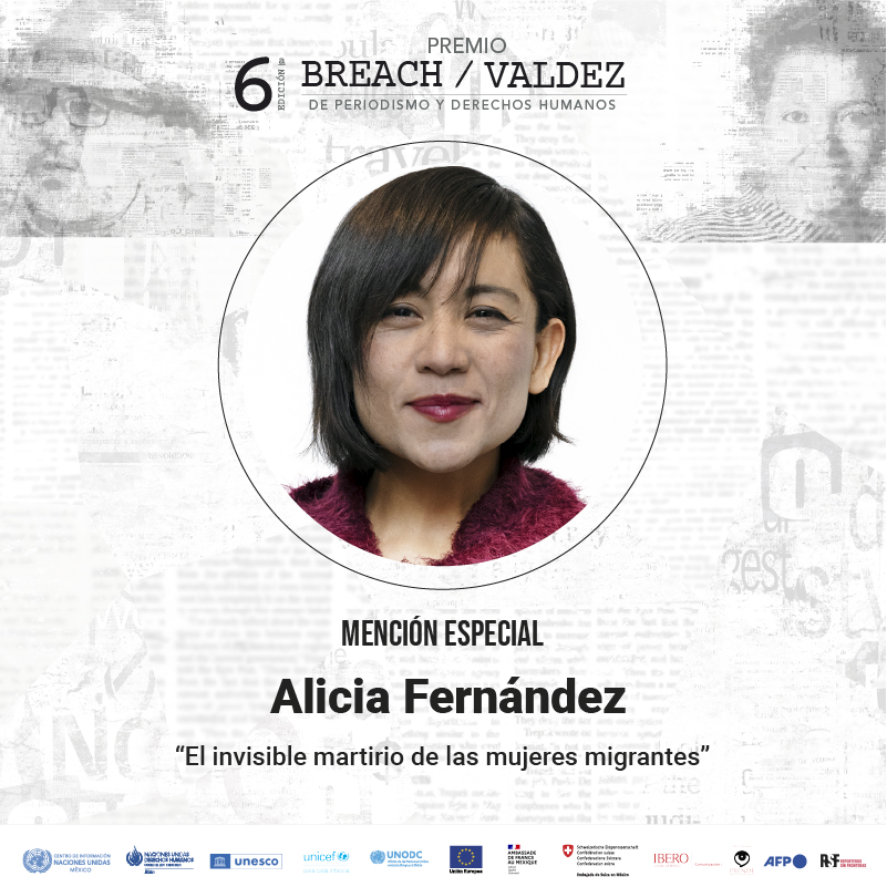 👏Alicia Fernández recibe una Mención Especial en la categoría de Derechos Humanos del Premio Breach/Valdez en su 6ta edición por su trabajo "El invisible martirio de las mujeres migrantes"➡️lnk.bio/s/d4201