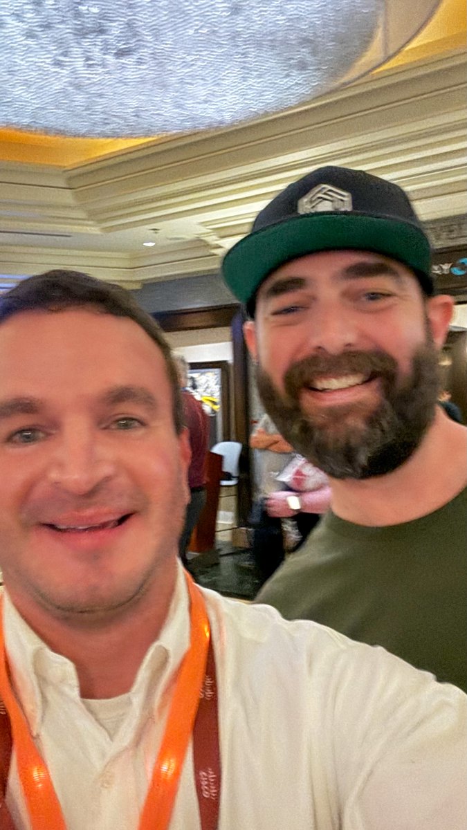 PaulMcDavis's tweet photo. @mreflow 

Met Matt Wolfe from Future Tools in the lobby at #CiscoLive2024! 🤖💡 Took a selfie but held back on all the juicy Metropolis AI details – some secrets are just too powerful! Sorry, Matt! #CiscoLive @metropoliscorp #FutureTools #Networking https://t.co/JwxaitrcU9