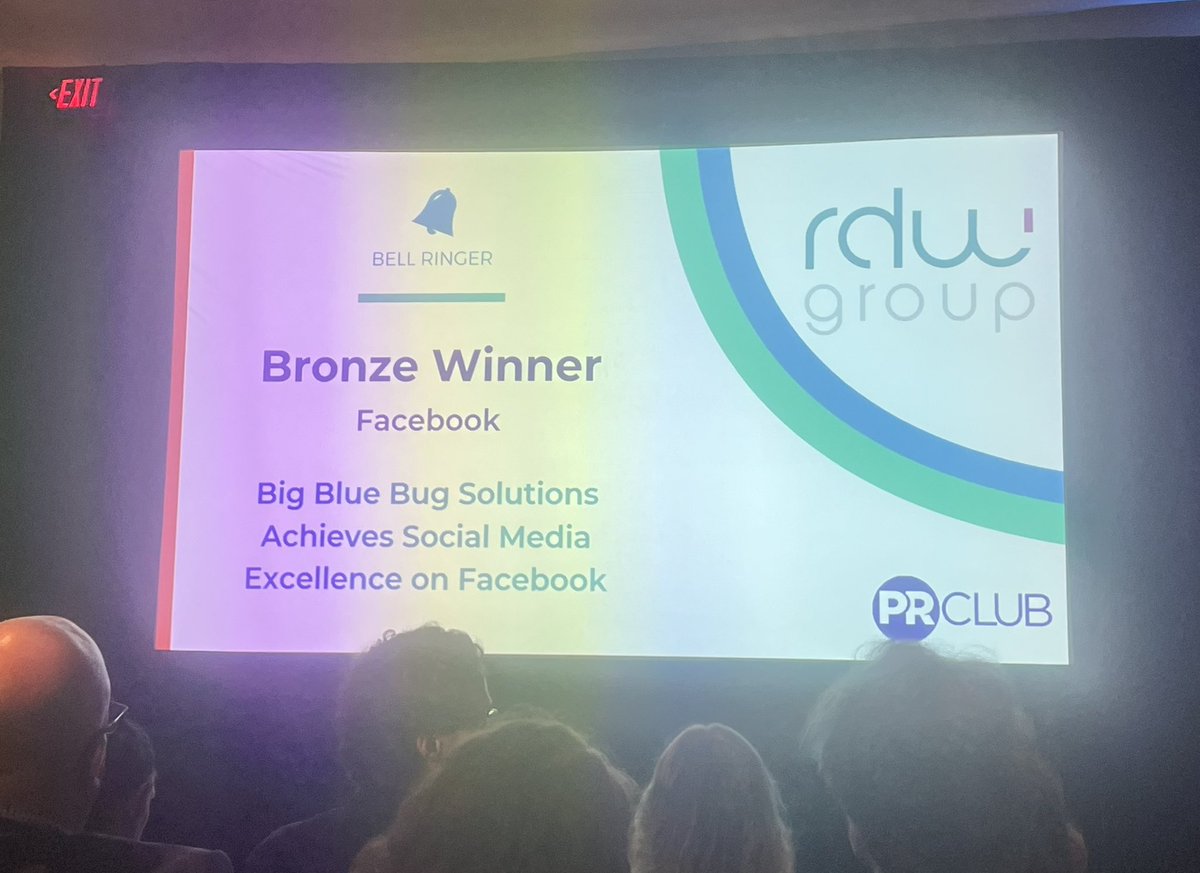 RDWGroup's tweet image. Next up: 2 bronze bells for social media excellence on Facebook and Instagram with our friends at @bigbluebug. #BellRinger 🔔