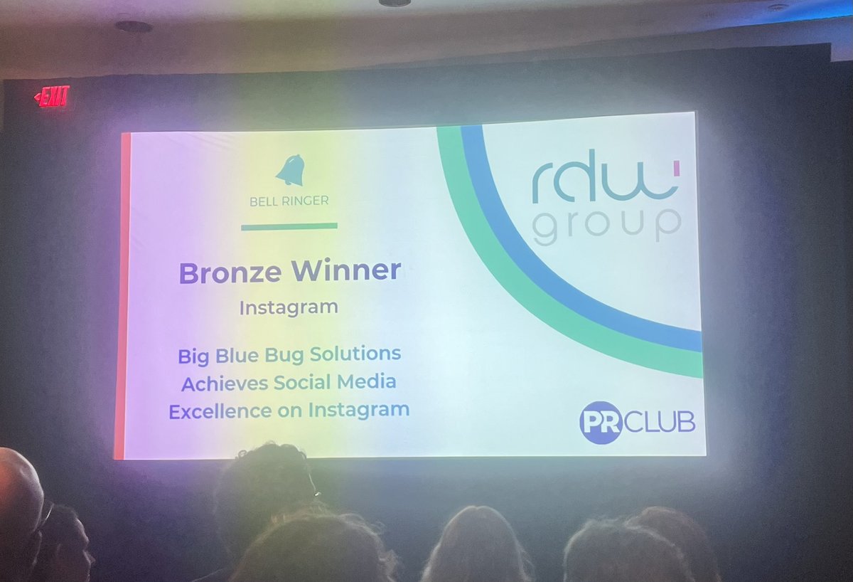 RDWGroup's tweet image. Next up: 2 bronze bells for social media excellence on Facebook and Instagram with our friends at @bigbluebug. #BellRinger 🔔