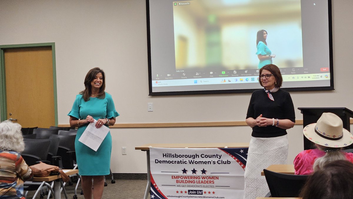 VoteNancyMillan's tweet photo. It was wonderful joining the Hillsborough County Democratic Women's Club for their monthly meeting and sharing with everyone how the Tax Collector's Office is serving our community! https://t.co/3SILudN8mR