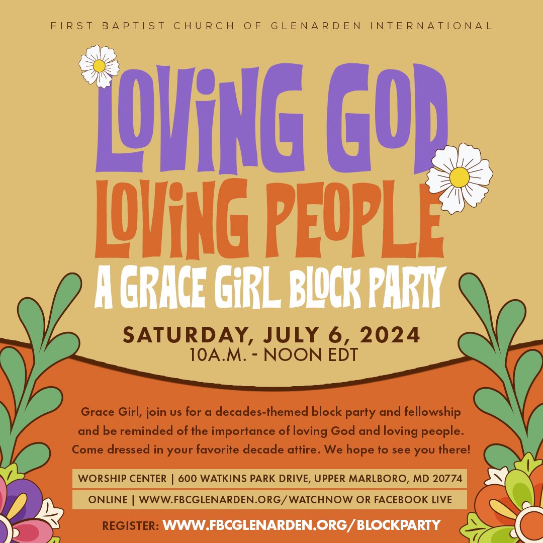 Come spread the love! Join us for a Grace Girl Block Party to rediscover loving God and others and celebrate decades of discipleship within the Grace Girl community. Because what is discipleship without showing love, and how do we love others if we don’t first love Christ?!