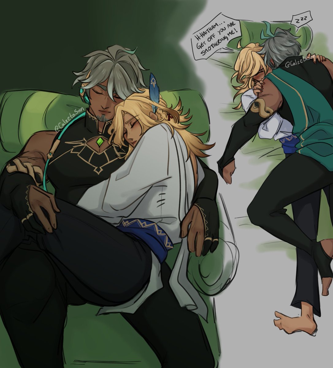 CalzetaSan's tweet photo. #haikaveh #kavehtham doodles of the Haitham being unable to leave the Kaveh alone 💖 https://t.co/yUalRsOeYl