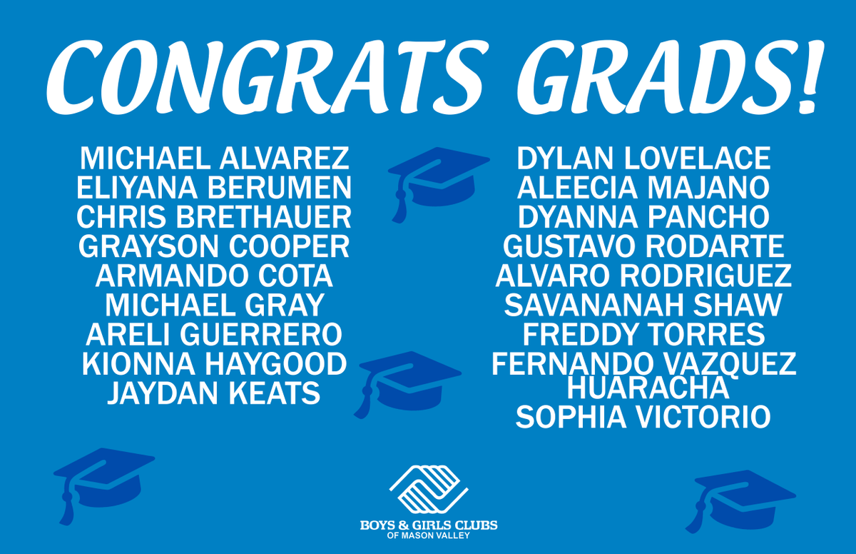 Congratulations to all our BGC high school grads, including this amazing list and beyond! We are all rooting for you and your hard work makes us so proud. Remember, the Club will always be your second home!

#BeGreat