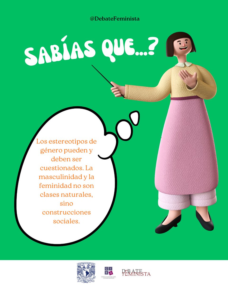 #Sabíasque | 📌 Lo masculino y lo femenino han sido creados por la sociedad, esto influye en las personas creando estereotipos de género que dictan su forma de desarrollarse en el mundo. Te invitamos a leer "Galenidad y masculinidad". 👉 bit.ly/3WGzCzi