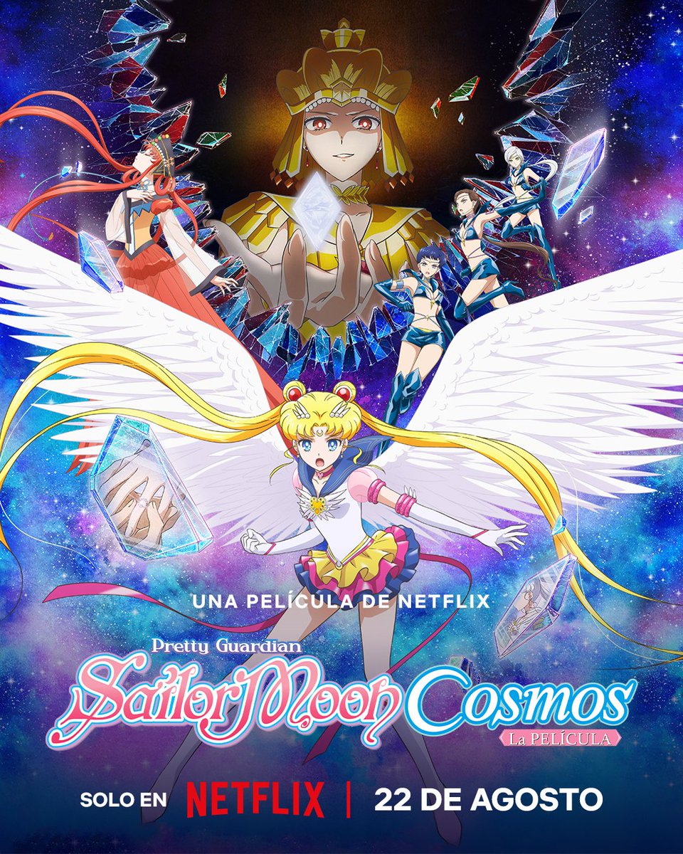 anime_argentina's tweet photo. Fue larga la espera, pero valió cada minuto... "Pretty Guardian Sailor Moon Cosmos: La película", estrena el 22 de agosto en Netflix🌙✨ 

Está basada en el arco Shadow Galactica del manga de Naoko Takeuchi, y es continuación de la serie anime Sailor Moon Crystal. https://t.co/lLCGEAEFBA