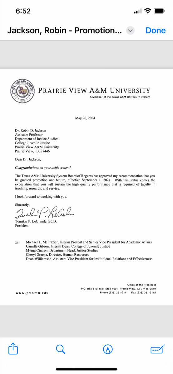 robinjacksontx's tweet image. I don’t typically toot my own horn, BUT…….. 🗣️

I have EARNED tenure and promotion to ASSOCIATE professor. Next stop is FULL professor!!!