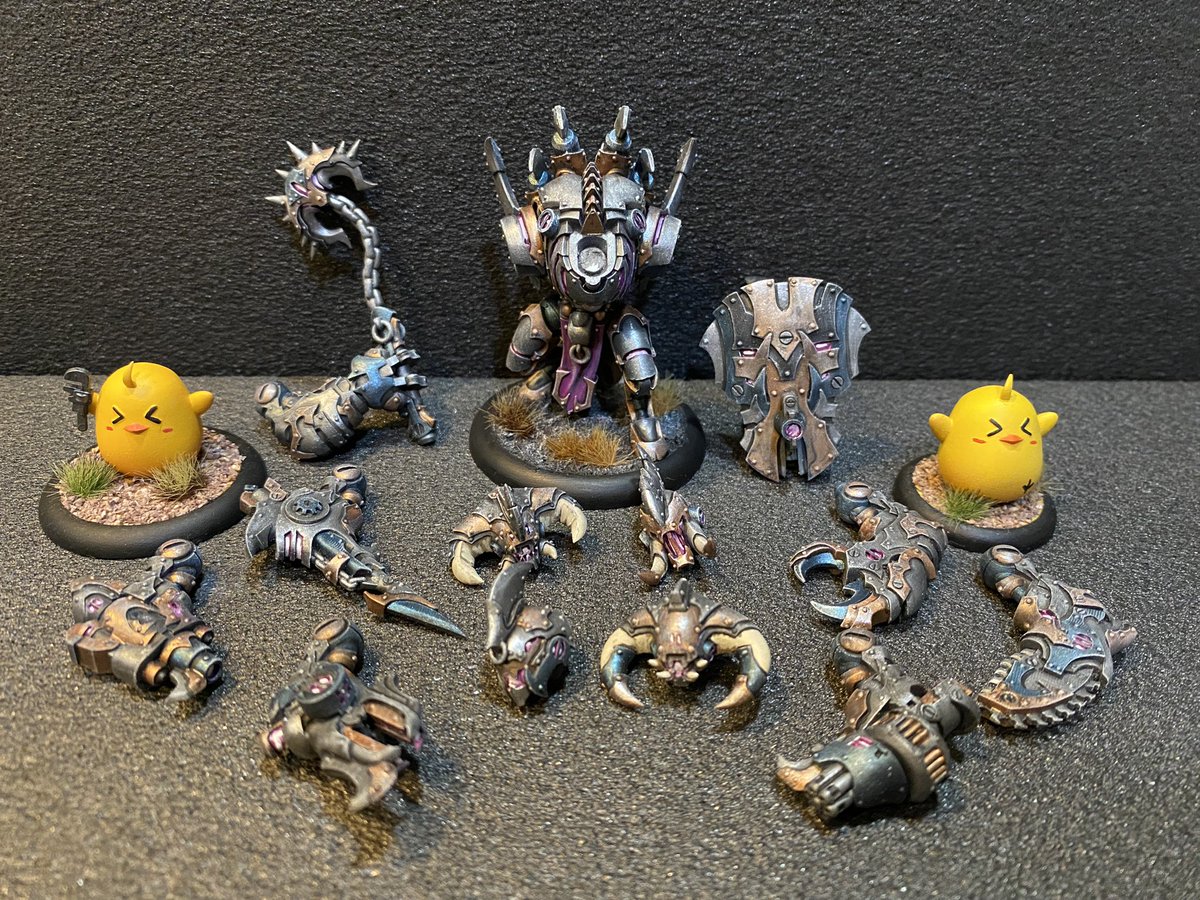 OrosWu's tweet photo. Orgoth heavy Warjack Tyrant finished! Chickens are happy about that, at least before they got threshered by it lol
#warmachine #warmachinehordes #warmahordes #orgoth #ウォーマシン https://t.co/h5qcFF79LZ