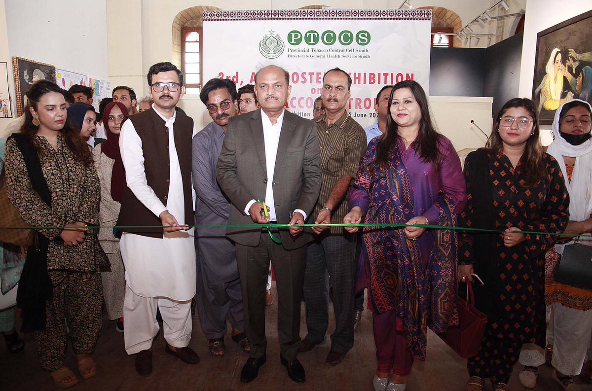 PTCCSindh's tweet photo. PTCCS WNTD'24 | 3rd, Art Exhibition on Tobacco Control organized by Provincial Tobacco Control Cell Sindh. #PTCCS #WorldNoTobaccoDay #TobaccoFreeGeneration #tobaccofreesindh @FCTCofficial @WHO @VitalStrat @khashmi76 @federal_tcc @Apandey_07 @tanveerHRYO https://t.co/fyzYcvs0Oh