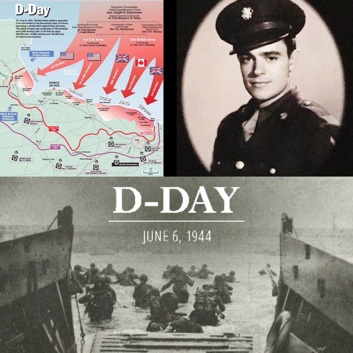 JUNE 6,1944 - As the PROUD SON of a WWII VETERAN who was part of THE NOMANDY INVASION of OMAHA BEACH - GOD BLESS THEM ALL - Through Their BRAVERY &amp; STRENGTH We Live w/The BLESSINGS that FREEDOM Provides • tBLSt SDMF <a href="/IntrepidHeroes/">Intrepid Fallen Heroes Fund</a>